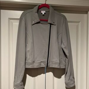 LuLaRoe Gray Moto Jacket Asymmetrical Design XL never worn